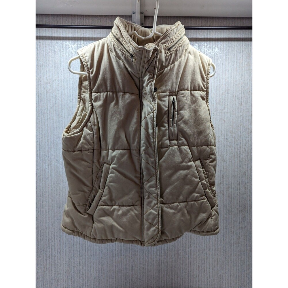 Ralph Lauren Polo Jeans White Puffer Vest Size Medium Hideaway Hood